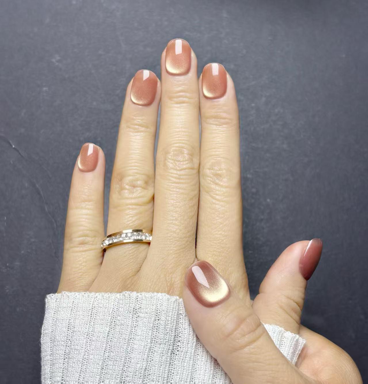 【春色フェア】ネイルチップ マグネットネイル ベリーショートラウンド ワンカラー NTVRMSC 光輪 | 5枚目